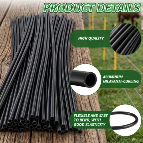 30 PCS Electric Fence Insulator Tubing, Fits 12-1/2 Gauge Wire, Cut-to-Size PE Insulation Tube for Corner Post and Fence End, Simple to Install