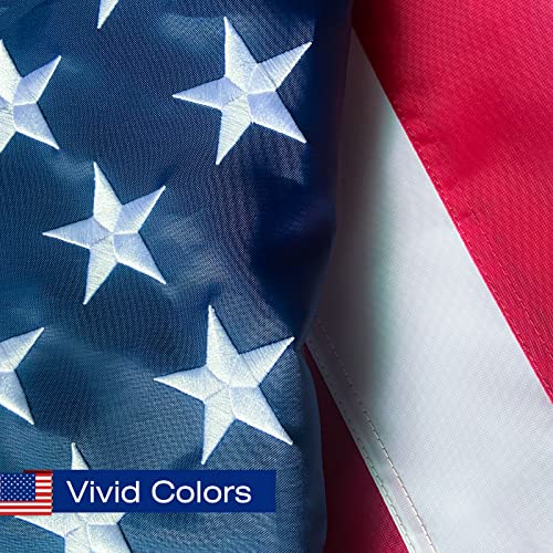 American Flag 2.5X4 FT Pole Sleeve Banner Style Embroidered Stars, Sewn Stripes, Heavy Duty Durable Polyester USA US Flag Outdoor Indoor Flags (Pole NOT Included) - size: 2.5x4 Ft Pole Sleeve