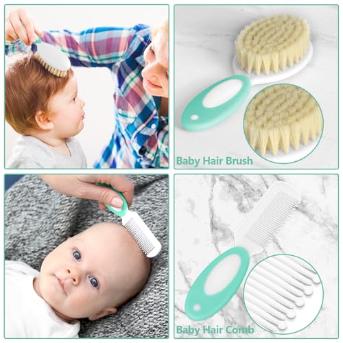 Baby Healthcare and Grooming Kit for Newborn Kids, 24PCS Upgraded Safety Baby Care Kit, Newborn Nursery Health Care Set, Baby Care Products (Green) - style: GREEN-24