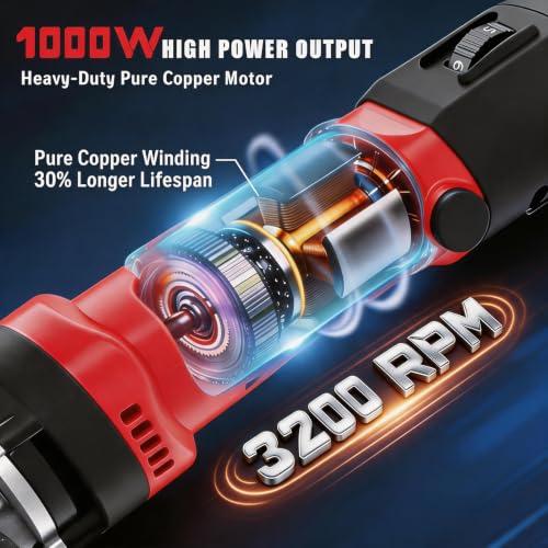 PAT JUUMG 1000W Sheep Shears Electric Farm Livestock Haircut with Blades Professional Animal Clippers 6 Speed Heavy Duty Electric for Thick Horses Sheep Alpacas Goats(Red) - color: Red