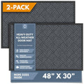 Barnyard Designs Premium Gray Non-Slip Door Mat (30" x 48", 2-Pack) | Heavy-Duty Entrance Rugs with Rubber Backing for Entryway, Patio, or Porch; Indoor and Outdoor; Set of 2 - size: 2'6" x 4'