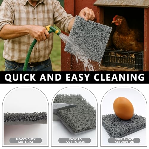 6 Pack Nesting Pads for Chicken Coop, Chicken Nesting Pads 10×10 Inch, Chicken Laying Mats, Washable & Reusable Nesting Box Liners for Chickens Coop (10” x 10”)