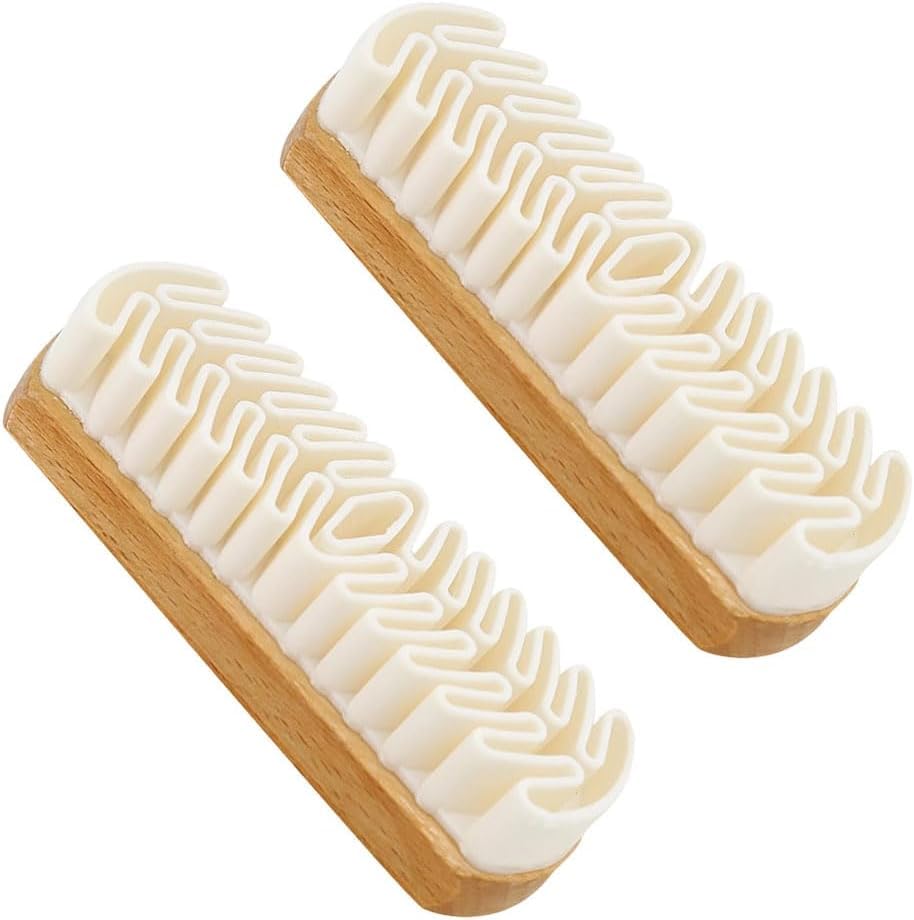 2-Piece Suede Brush and Eraser Set with Wooden Handle for Shoes, Bags, Jackets, Purses, Sofa Cleaning