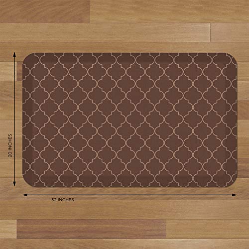 NewLife by GelPro Anti-Fatigue Designer Comfort Kitchen Floor Mat, 20x32”, Trellis Walnut Stain Resistant Surface with 3/4” Thick Ergo-foam Core for Health and Wellness - color: Trellis Walnut, size: 32"L x 20"W x 0.8"Th