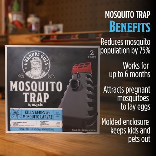 Grandpa Gus's Mosquito Trap and Outdoor Bug Killer for Outdoors, 2 Pack | Water-Activated Larvae Control for Home Backyard, Patio & Garden, Up to 35 Days & 1,500 Sq Ft Coverage Per Trap