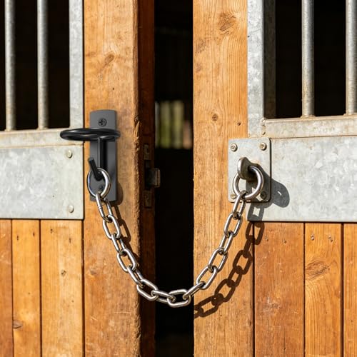 Black Metal Horse Stall Bucket Hanging Hooks | 6 Pack Wall Mount Feed & Water Bucket Holders With Mounting Screws, Farm Barn Equestrian Supplies