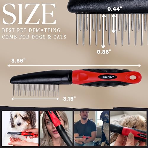 Poodle Comb with Rotating Teeth - 5-in-1 Dog Dematting Tool - Used for Small Size Breeds and Puppies - Cat Comb for Shedding and Deshedding - size: Rotating Comb