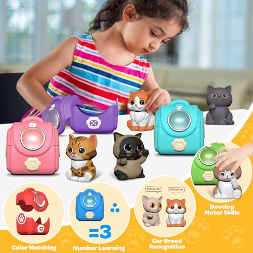 Letapapa Toddler Toys for 1-3 Year Old, Montessori Toys Themed Dog for Baby | Educational Counting, Matching & Sorting Toys Activities, Fine Motor Skills Christmas Birthday Gifts for Baby Boy Girl 12-18M - style: KITTEN