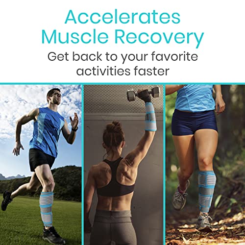 Vive Calf & Shin Ice Pack Wrap (Pair) - Extra Strength Hot & Cold Therapy | For Shin Splints & Leg Pain - Adjustable Compression Straps to Stay in Place - Flexible When Frozen with 30+ Minutes of Cold - size: 2 Pack