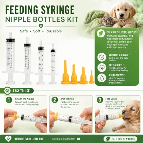kewen Puppy Kitten Whelping Supplies, Whelping kit for Puppies Birth,Kitten Supplies,Dog Supplies,Puppy kit,Kitten Bottle Feeding kit for New Born Puppy Supplies and Kitten with 32" Whelping Pen - color: white