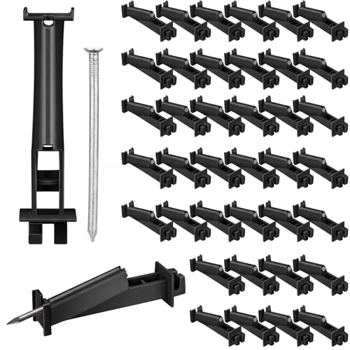 Tandefio 25 Pcs Electric Fence Insulator 5 Inch, Black | Slant Nail-on Electric Fence Insulators for Wood Post, Heavy- Duty Animal Fencing Wire, Flat Hotwire Fencing - color: Black