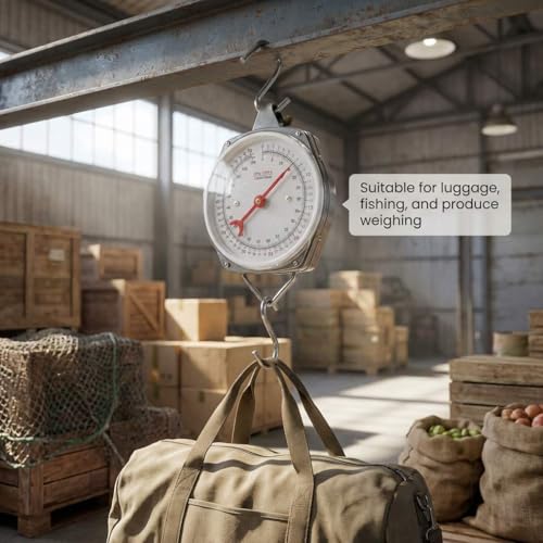 QWORK Precision Hanging Scale, 110lbs / 50kg Capacity, Dual Unit, Heavy Duty