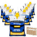 Large 8 Pack Pre-Baited Fly Traps Outdoor Fly Trap for Patio Farm Ranch | 50g Dissolvable Bait Fly Hunter for Flying Insects, Weatherproof Outdoor Fly Bags, Fly Catcher for Chicken Coop Barn - size: 8 Packs
