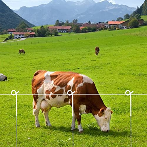 ARIFARO 30Pack Step in Fence Post 41 Inch Pig Tail Step-in Fence Post,Electric Fencing Post,Metal Garden Fencing for Pasture Boundary,Black - color: Black