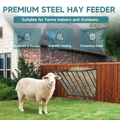 Hay Feeder Blanket Holder Carbon Steel Hay Rack Wall Mounted Hay Feeder for Horses Goats Farm Indoor and Outdoor Use(1PC) - size: 1PC