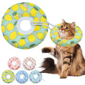 Seyezo Cat Cone Collar Soft, Adjustable Cat Recovery Collars, Green Lemon L | Cute Donut E Collar, Stop Licking After Surgery, Anti-Lick Recovery Elizabethan Collar for Kittens, Cone of Shame E-Collar - color: Green Lemon, size: Large