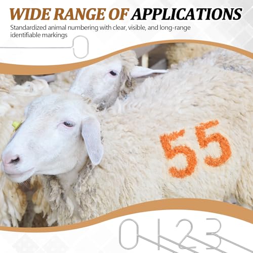 Shimeyao Paint Branding Irons for Livestock Marker Pig Cattle Cow Sheep Numbers 0-8 for Livestock Marking Accessories Lab Research