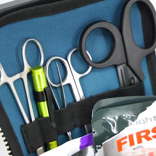 Lightning X Value Compact Medic First Responder EMS/EMT Stocked Trauma Bag w/Basic Fill Kit A - Blue - color: Blue
