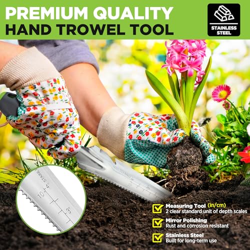 WORKPRO 5-in-1 Hand Weeder Puller, Stainless Steel Garden Trowel | Gardening Weeding Tool for Easy Weeder Removal, Planting, Weeding, Flower & Vegetable Care in Garden Lawn Yard