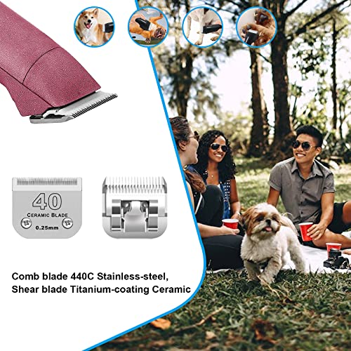 40# Dog Grooming Ceramic Blades,Compatible with Andis,Oster A5,Wahl KM10 | Size 40# Detachable Blade 1/100-Inch 0.25MM Cut Length,3 Pack - size: 3pc 40:1/100''(0.25mm)