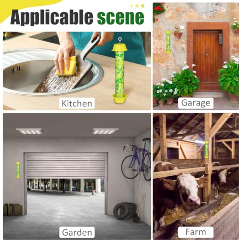 Qualirey 12 Pcs Sticky Fly Trap Fly Stick with Hanging Hook Adhesive Flying for Indoor Outdoor Trap Houseflies and Flying Insects Mosquito Bee Moth (Green Camouflage) - style: Green Camouflage