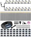 100FT 5/16" Misting Irrigation System for Garden with 40 Adjustable Nozzles | 360° Bendable Copper Nozzles, Quick Connect, Steady Flow, UV-Resistant PE Tubing & Accessories, Garden Beds& Greenhouse - size: 100 FT+40 Nozzles