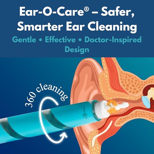 Ear-O-Care® 4-in-1 Ear Wax Removal Kit – Dual-Action Spiral & Scoop, Soft Silicone Tips, Gentle Ear Wax Removal Tool, Patented Safety Stop, Compact & Portable - size: Ear-O-Care Premium Ear Wax Removal Tool Kit