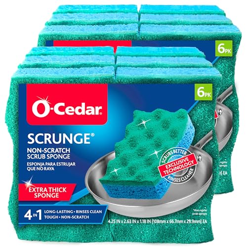 O-Cedar Multi-Use Scrunge Scrub Sponge 6 Count (Pack of 2) - size: 6 count (Pack of 2)