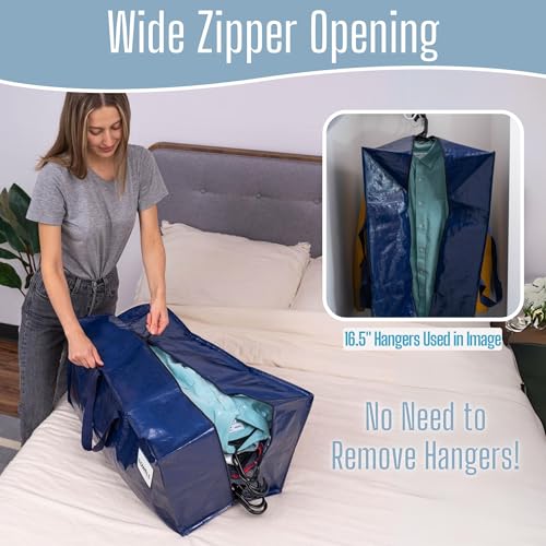 VENO 2 Pack Heavy Duty Moving Bags with Backpack Straps, Zippers & Handles, Extra Large Packing Bags for College Dorm Essentials, Moving Supplies Alternative to Cardboard Moving Boxes - color: Blue, size: 2 Pack