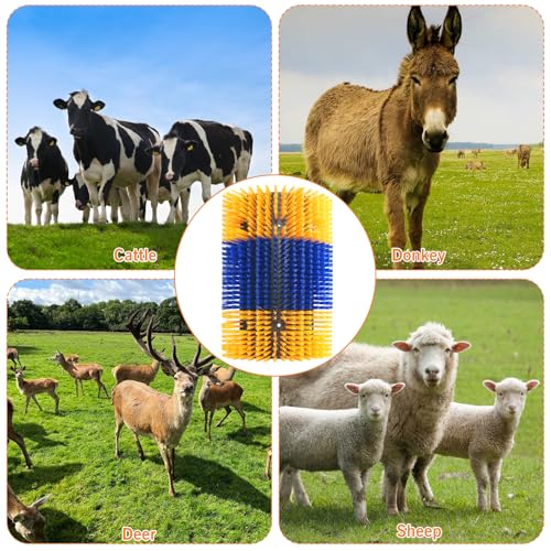 Livestock Scratching Brush Upgraded Large Cow Scratcher Tool Anti-Itch Tool Massage Grooming Cattle Brush With 12 Screws For Horses，Goat,Cattle,Cow,Sheep, Pigs（1pack） - size: 1pack