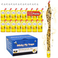 16 Pack Fly Strips Sticky Hanging Fly Trap Indoor Outdoor with Pins | Fly Paper Tape Fruit Fly Gnat Fungus Bug Catcher for Household Winged Insect & Mosquito for Orchard Farm Home Kitchen - size: 16 pack