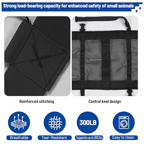 Calf Weighing Sling, Livestock Weight Sling for Lambs, Goats, Sheep & Piglets | Heavy Duty Animal Weight Scale Harness for Farm Use (Black) - color: Black