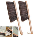 Woooden Dust Brush, Hand Broom Bench Brush, with Long Wood Handle Whisk Broom Soft Bristle Brush for Car Fireplace Clothes Counter Sofa Bed Household Cleaning, 2 Pieces