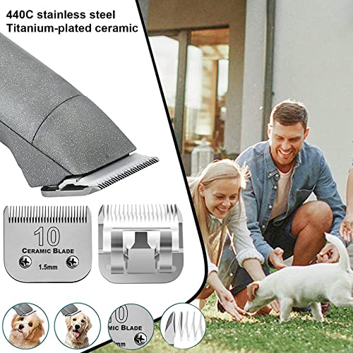 Dog Grooming Blades Compatible with Andis Clipper/Oster A5/Wahl KM Series | Dog Clipper Blade,Ceramic Blade & Stainless Steel Blade Size:#10+30+7FC+5FC,Silver,3 Count - color: 1pc 3-3/4fc: 1/2" (13 Mm)