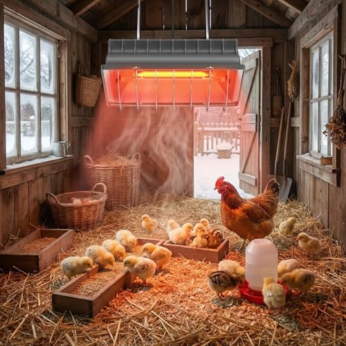 300W Bulb Repalcement -Heater for 30 Chicks Or Ducklings,Adjustable Temp for Livestock Brooder Box Supplies