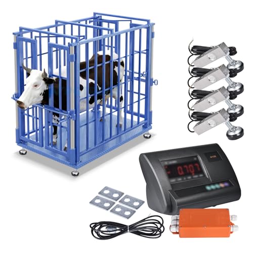 Livestock Scale 10000lbs Capacity | Precision Farm Animal Scales for Weighing | Digital Weighing Machine with 4 Two-Ton Sensors & Junction Box | Veterinary Scale for Goat, Pig, Cattle Sheep Horse