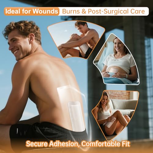 Carbou Island Dressing 4"x10" 25ct Sterile Bordered Gauze Pads Wound Care | Sterile Individually Wrapped packs,Highly Absorbent Adhesive Dressing Pad,Bordered Gauze With Adhesive Border,Island Bandages - size: 4''x10''