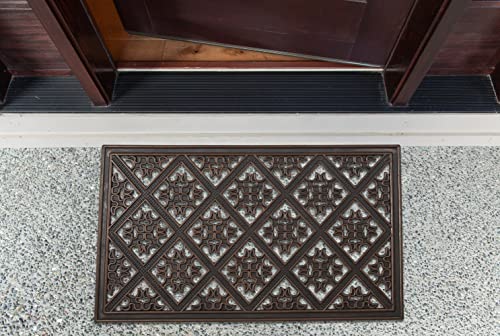 DII Rubber Doormats Collection All Weather, 18x30, Brown Diamond Lattice - color: Brown Diamond Lattice, size: 1'6" x 2'6" (Rectangular)