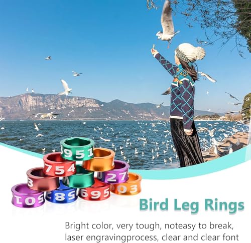 Bird Ring Leg Bands Birds Tags Ldentifying Training Rings Aluminum Alloy Closed Ring Bird Identification Leg Rings for Hibiscus Birds,Parrots,Peonies,etcMixed Colors 50 Per Pack(ID7.0MM) - size: ID7.0MM