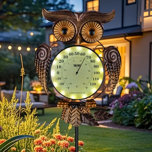 Outdoor Thermometer Thermometer for House Indoor Outdoor Thermometer Outdoor Thermometers for Patio Room Thermometer Owl