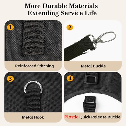 3 Pcs Hay Bags for Goats, 27.5" x 17.5" x 9.8" Hay Feeder, Plastic Buckle | Portable & Slow Hay Feeder for Goats, Adjustable Hanging Strap, Waterproof Lining, 800D Oxford Cloth, Sheeps, Small Horses - color: 3 Pcs with storage bag