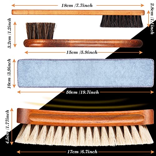 6 Pcs Horsehair Shoe Brush Kit Polishing Daubers Applicators Leather Care Brushes Shine Cleaning Cloth with Case(Shoe Brush Set A) - style: Shoe Brush Set A