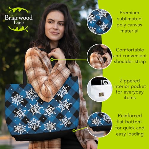 Briarwood Lane Tote Bags 14" x 15" x 7" 2022 Collection - color: Chk Snowflake