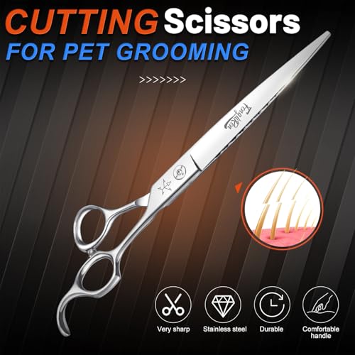 High-end Professional Dog Grooming Scissors Pet Grooming Shears 7.5 Inches Extremely Very Sharp Made Of Stainless Steel Alloy By Hand For Dog Cat Groomer - color: 7.5inch Shears