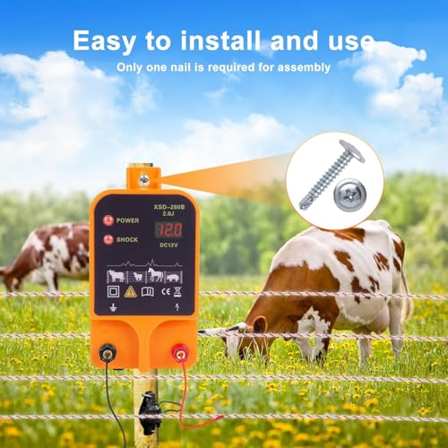 Strongest 2J 12V Pulse Electric Fence Charger - 20km Range Kit for Livestock & Dogs | High Power 3 Models Power SupplyFence Controller Charger for Wildlife Prevention, Farm, Poultry,Garden