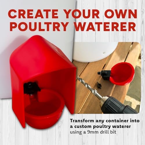 RentACoop DIY Waterer Kit - Auto-Fill Big Cups with Inserts - 6 Pack