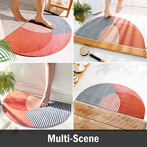 Half Round Inside Door Mats for Front Door Mat Indoor 17"x28" Entryway Rug Boho Door Mat,Half Circle Cute Welcome Mat Indoor Entrance mats,Semicircle Non-Slip Low-Profile (17"x28")