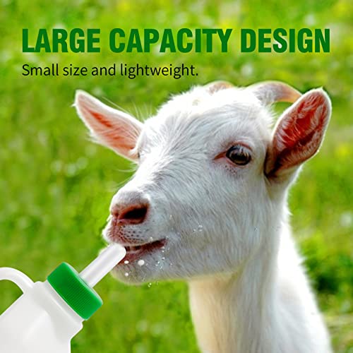 850ml Lamb Bottle Kit with Hand Grip for Newborn Farm Animals | Includes 5x Soft Replacement Teats, for Feeding Lambs, Calves & Piglets, Colostrum Nursing Bottle