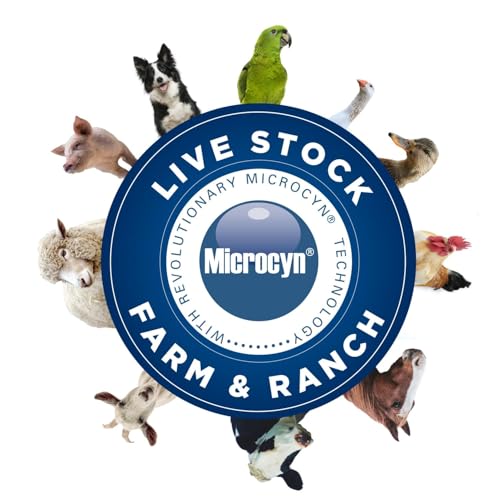 Microcyn Livestock Teat & Udder Spray – 16 oz HOCl-Based Cleansing Spray – Supports Skin Comfort & Moisture for Dairy Cattle, Goats & Livestock