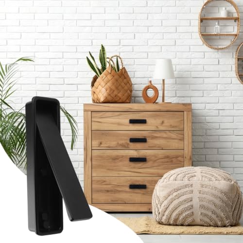 Flush Mount Door Pull 2Pcs Zinc Alloy Recessed Door Handle Hardware Brushed Pocket Hidden Edge Pull for Closet Pocket(Black) - color: Black-2pcs-B (Bottom Mount)